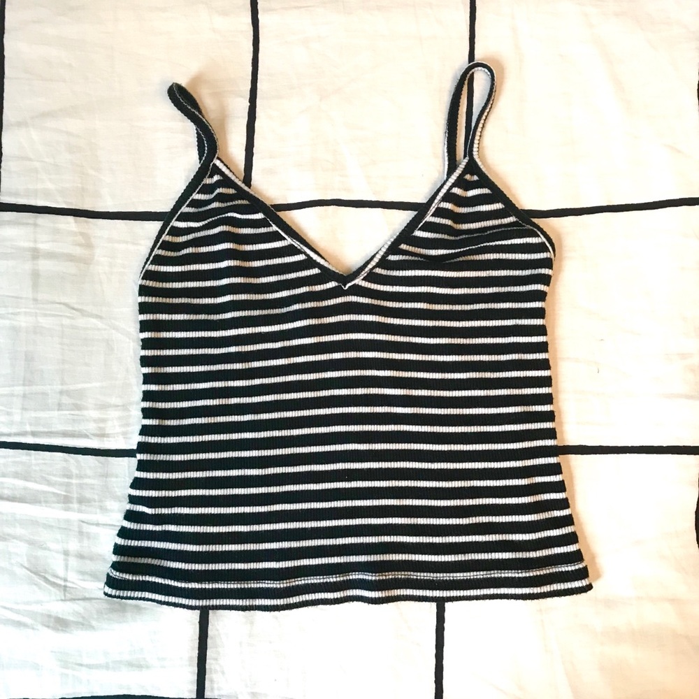 Black and white striped Brandy Melville Crop Top